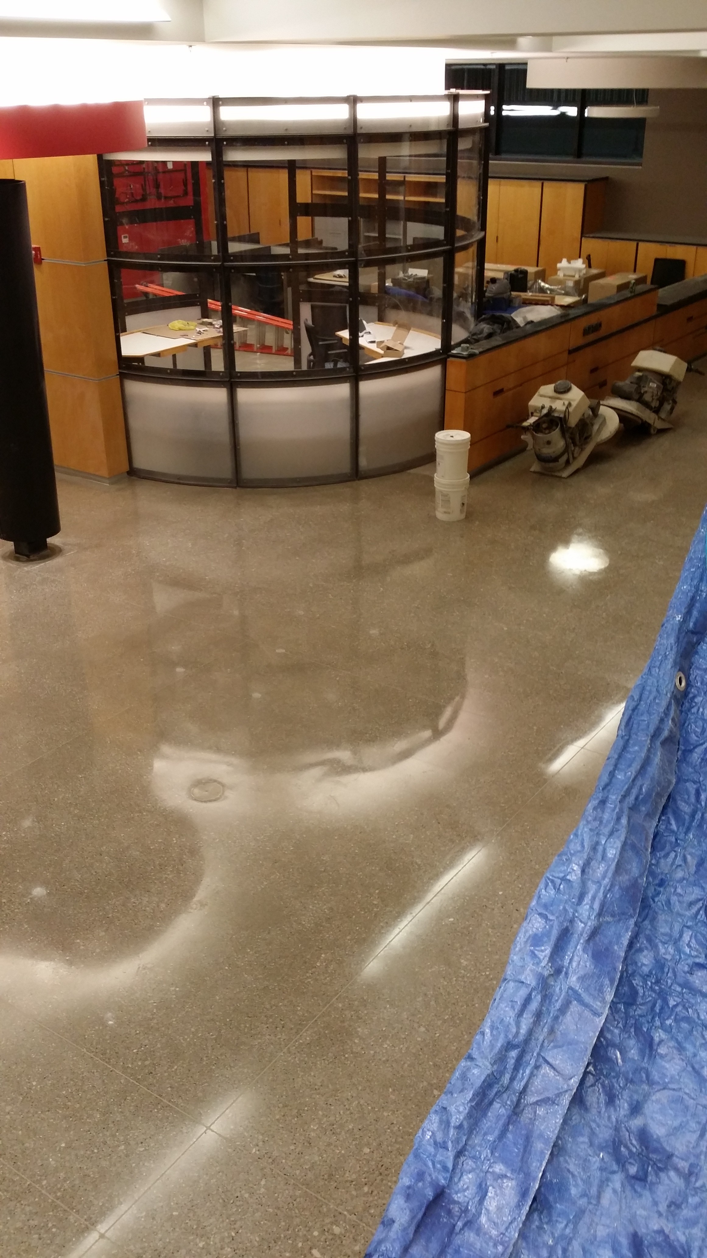 Commercial high gloss flooring at MetroLINK in Moline, IL