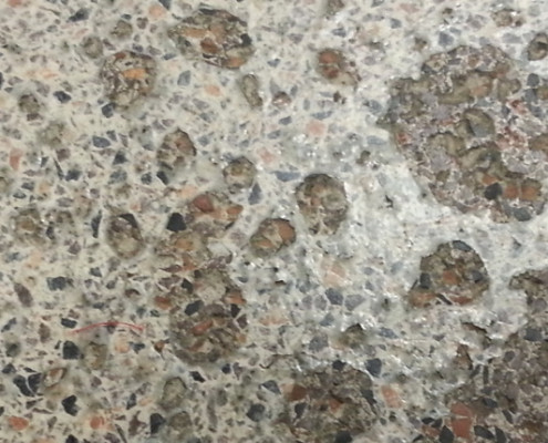 Pockmarked Terrazzo flooring and restoration