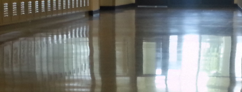 High gloss sheen finisha on school flooring