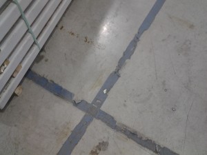 Line striping tape needing replaced