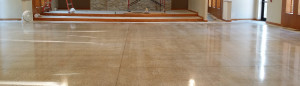 Church high gloss concrete floor polishing