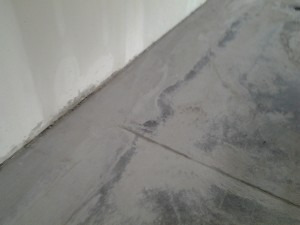 After floor preparation: Tile grout removal
