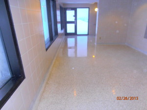 After polish of Terrazzo flooring in Des Moines, IA