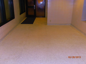 Before polish of Terrazzo flooring in Des Moines, IA