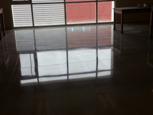 High gloss flooring finish at educational facility in Iowa