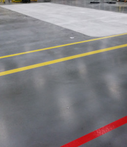 Matte floor finish at manufacturing company in Des Moines, Iowa.