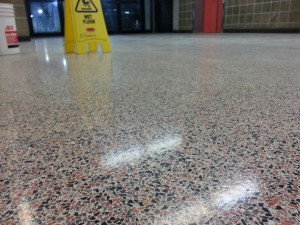 Post Terrazzo floor repolish in Cedar Rapids, IA