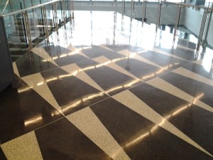 Repolish and Patching of Terrazzo flooring in Des Moines, IA